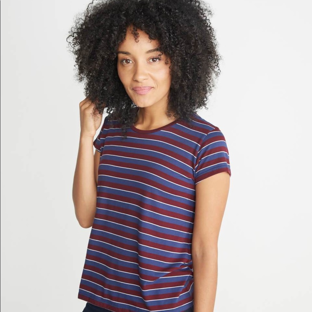 Marine Layer bold stripe swing crew